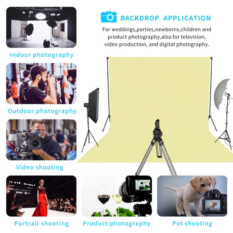 ISSUNTEX 6X9 ft/1.8X2.7 Meters Beige Background Photo Backdrop, Photo Studio, Collapsible High Density Screen for Video Photography and Television - Image 4